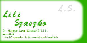 lili szaszko business card